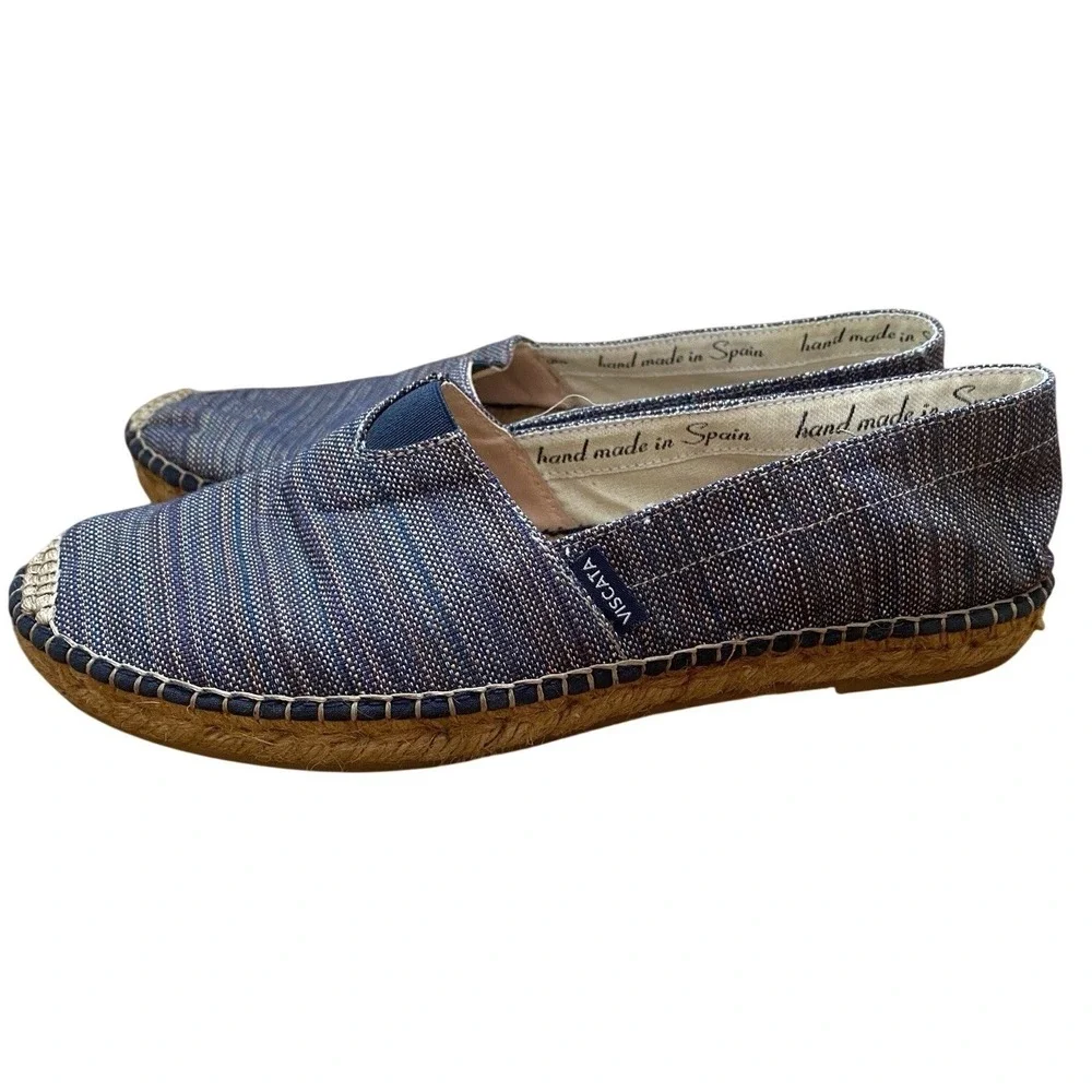 VISCATA Barcelona Canvas Espadrilles Sz 38 Handmade‎ Stripe Multicolor Comfort